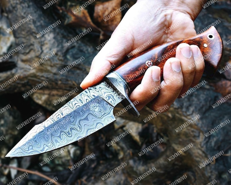 Finally resale start Damascus Hunting Knife Blade Fixed Jacksonville Mall Gut
