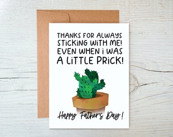 Funny Fathers Day Card - Thanks For Always Sticking With Me
