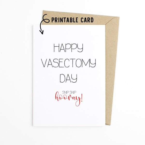 Funny Vasectomy Card - Happy Vasectomy Day - Printable Download Card