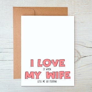 Carte drôle de conjoint - J'aime ma femme - carte d'anniversaire