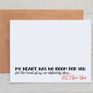 Drôle de conjoint ou carte de Saint Valentin - My Heart Has No Room - Carte d'anniversaire