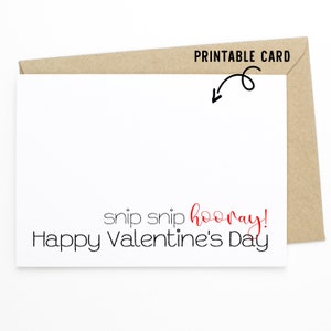 Grappige vasectomiekaart - Knip Knip Hoera Happy Valentines Day - Afdrukbare downloadkaart