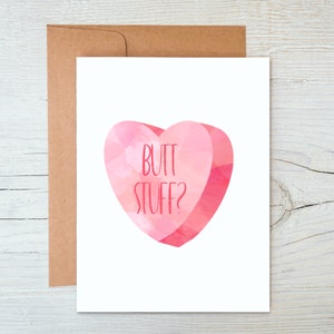 Funny husband or Valentines Day Card - Butt Stuff - Anniversary Card