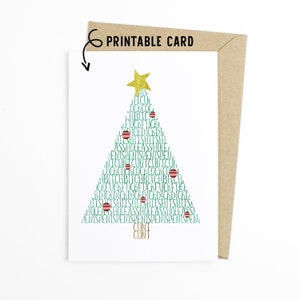 Tarjeta de Navidad para adultos - El árbol maldito - Tarjeta de descarga imprimible