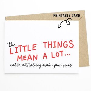 Lustige Valentinstag Karte - die kleinen Dinge bedeuten viel - Printable Download Karte