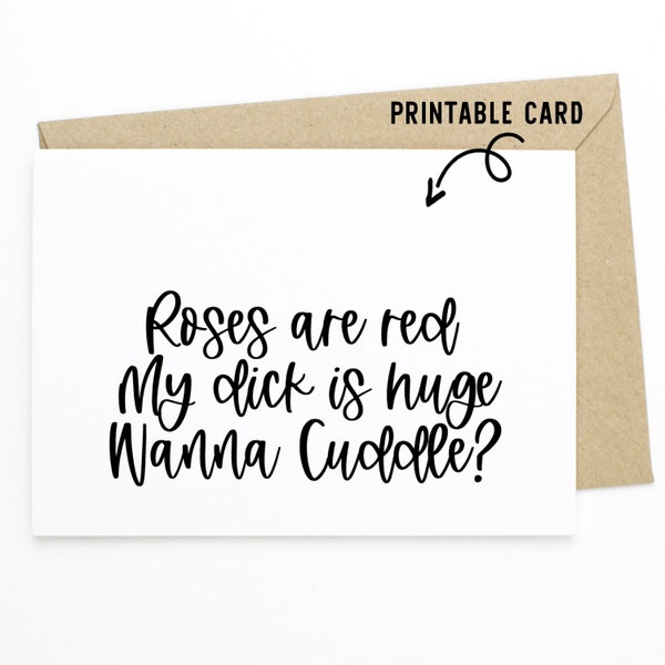 Funny Valentines Day Card - Bad Poetry - Printable Download Card