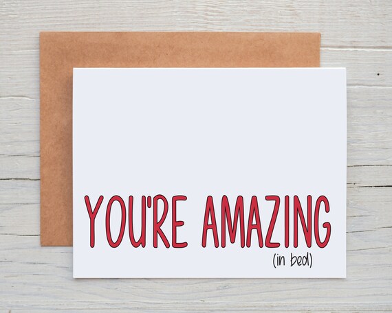 Funny Card You're Amazing in Bed Printable Download - Etsy