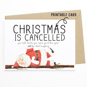 Carte de Noël amusante - Noël est annulé - carte imprimable à télécharger