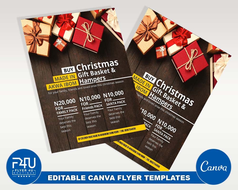 Gift Basket Flyer DIY Canva Gift Basket Flyer Template 2022 Etsy