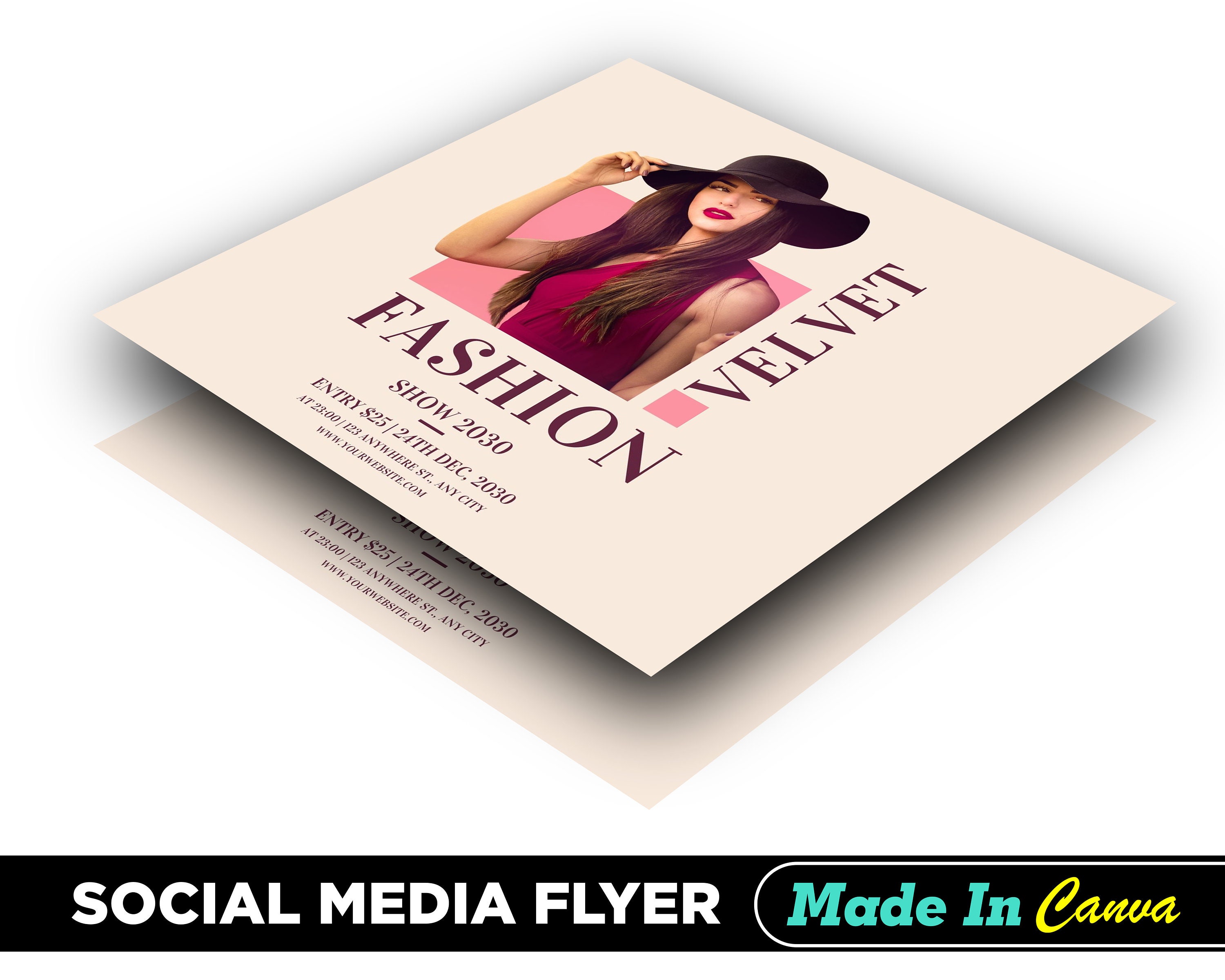 Velvet Fashion Show Flyer, DIY Canva Velvet Fashion Show Flyer Template
