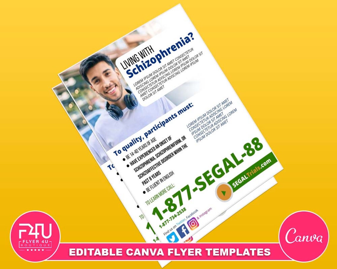 Clinical Trial Flyer, DIY Canva Clinical Trial Templates, Editable Clinical Trial Flyer, DIY Canva Clinical Trial Templates, Editable