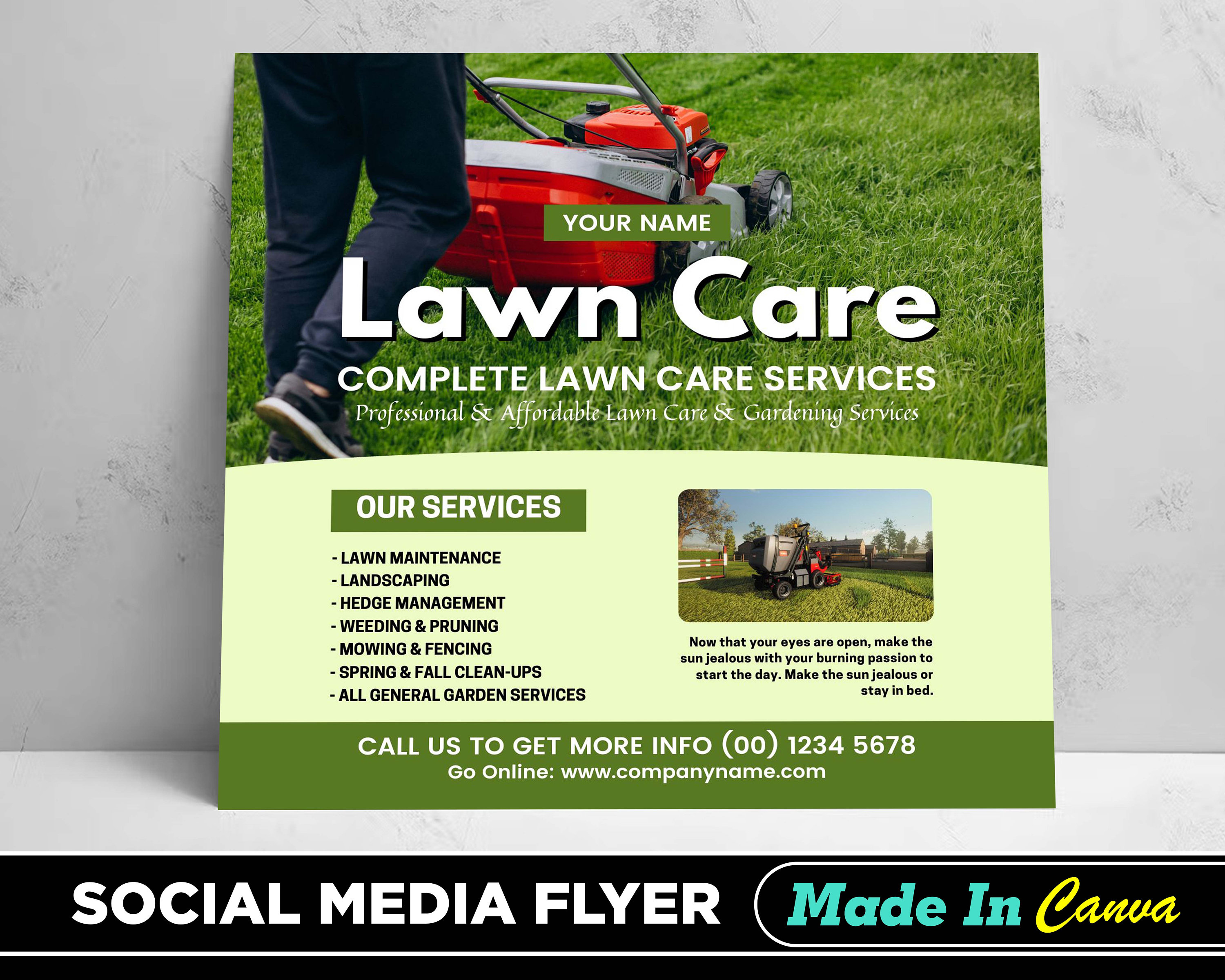Lawn Care Flyer Lawn Mowing Yard Care Summer Job Business Handout