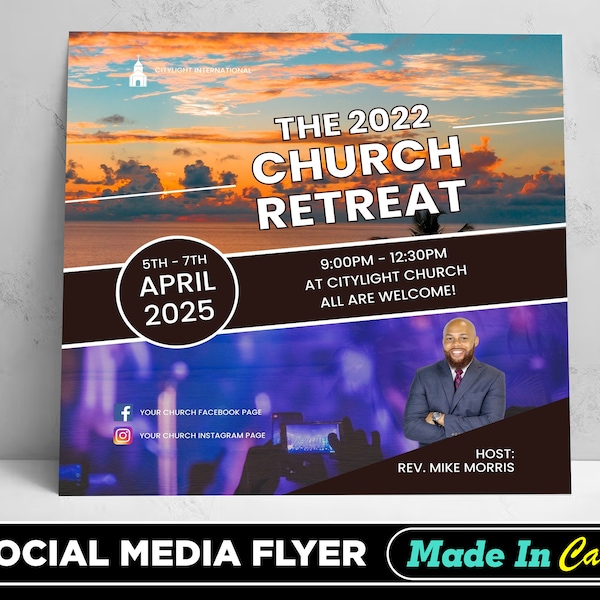 Retreat Yourself Flyer, DIY Canva Retreat Yourself Flyer Template, Editable Canva Social Media Flyer Template for Retreat Yourself