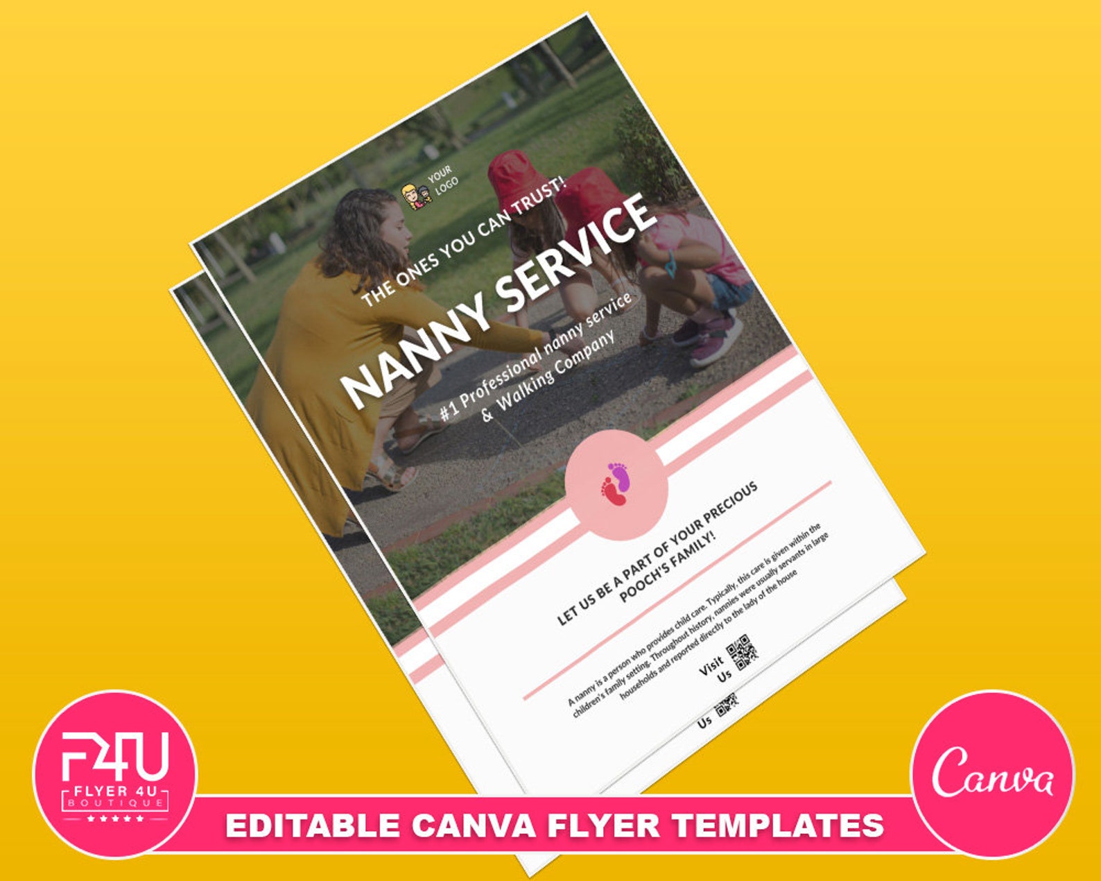Nanny Service Flyer, DIY Canva Nanny Service Flyer Template 2022 ...