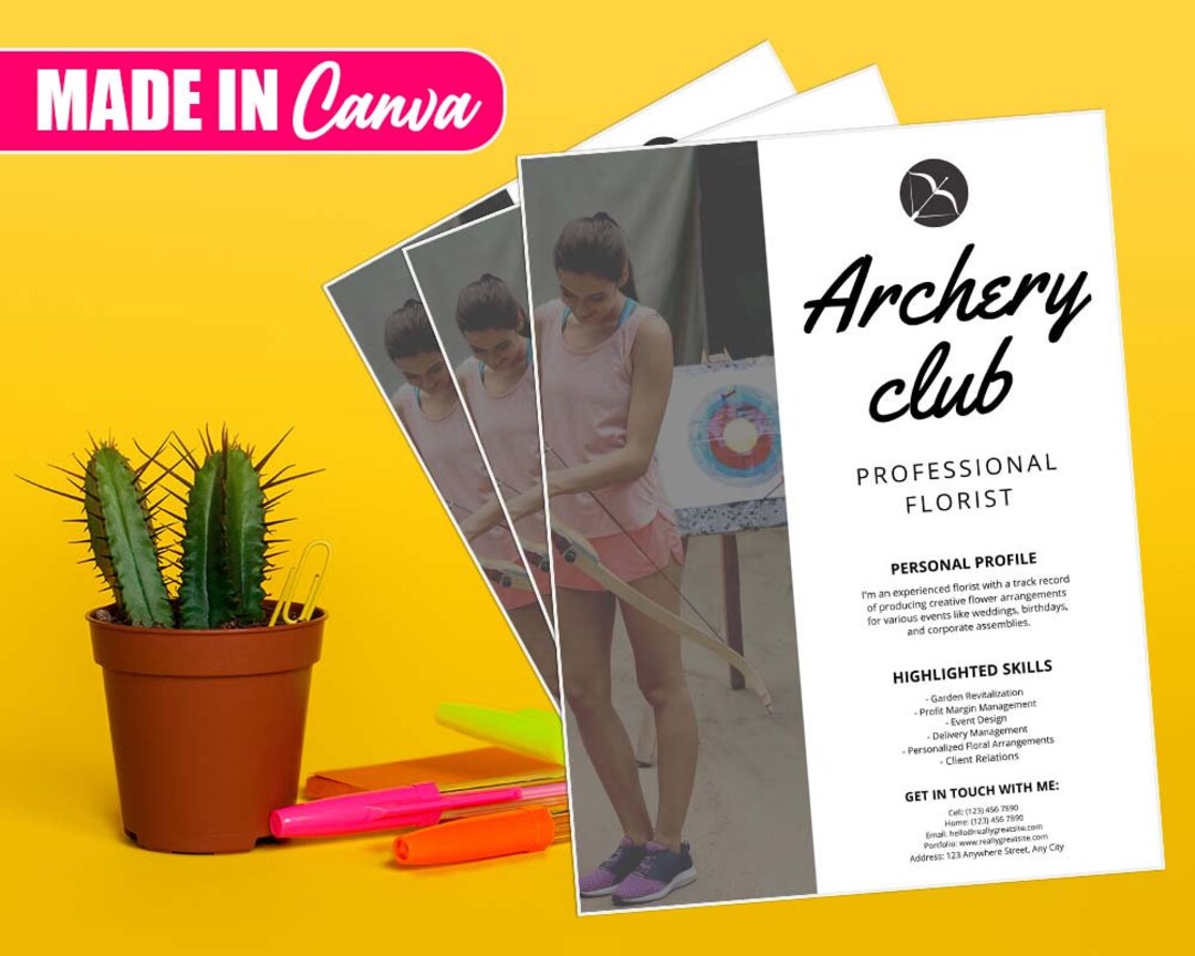 Archery Club Flyer DIY Canva Archery Club Templates Editable Etsy
