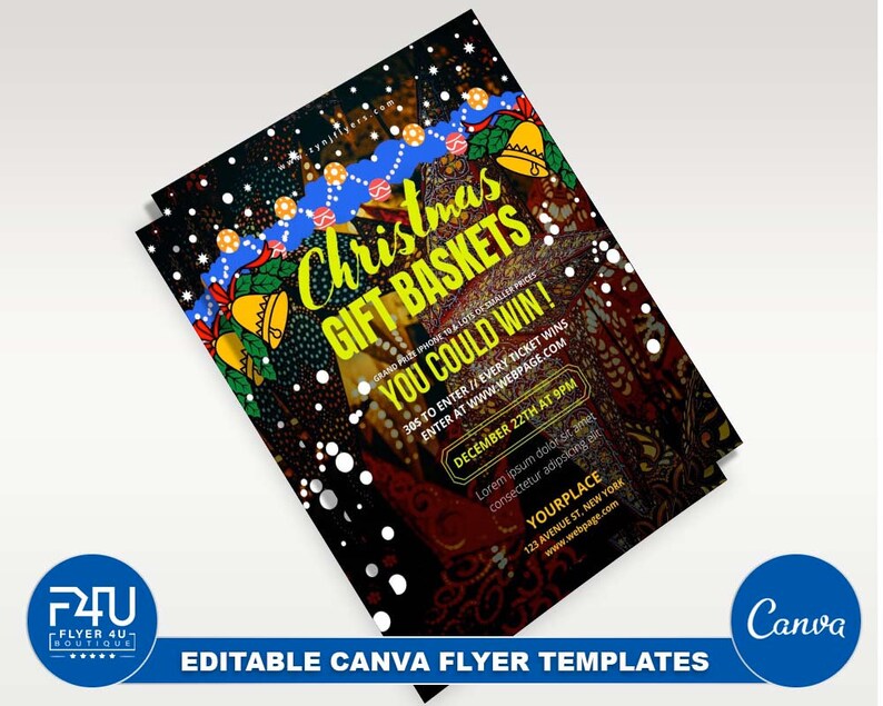 Gift Basket Flyer DIY Canva Gift Basket Flyer Template 2022 Etsy