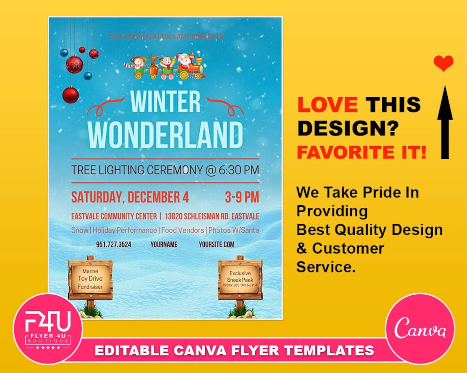 Winter Wonderland Flyer, DIY Canva Winter Wonderland Flyer 2022