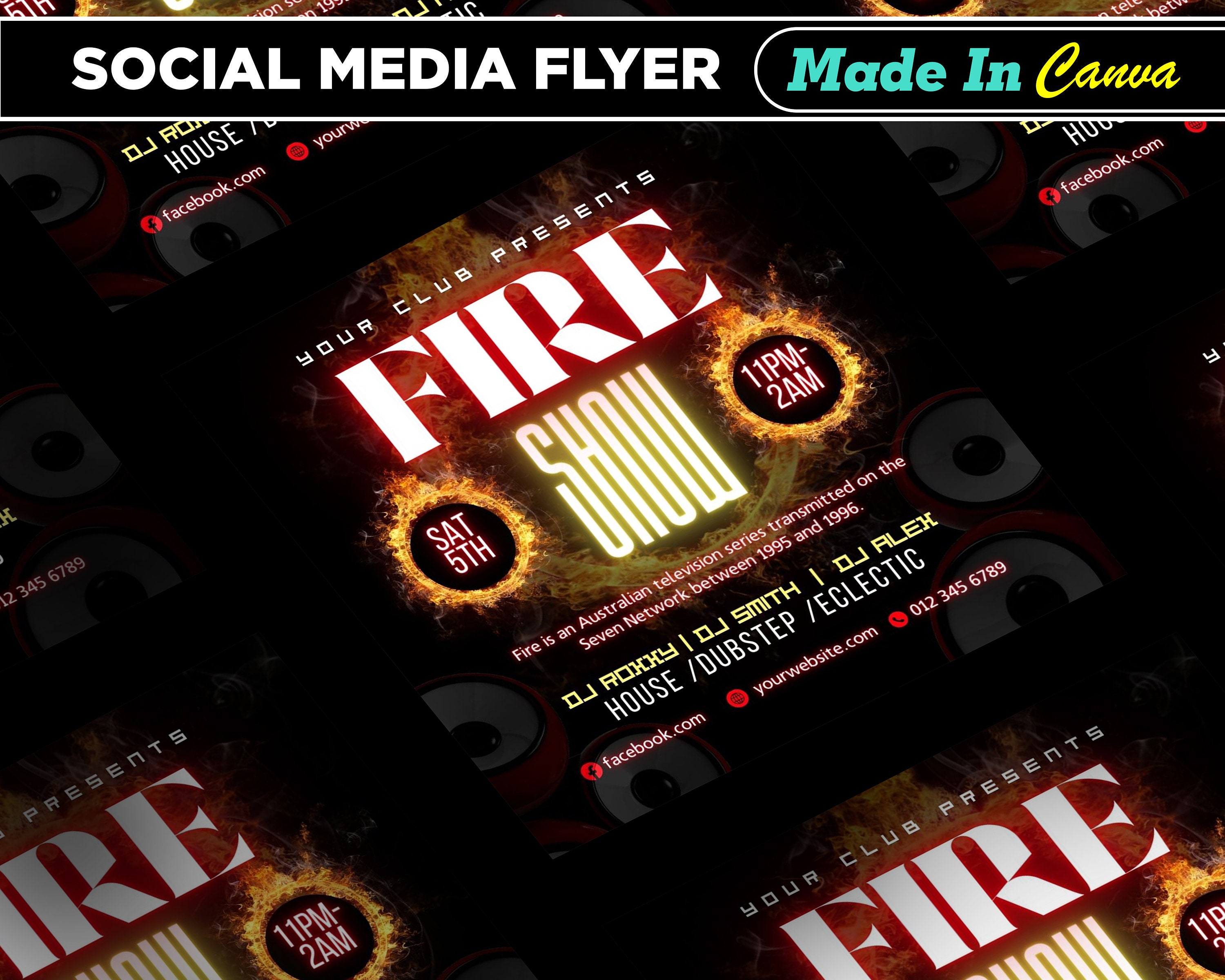 Fire Show Flyer, DIY Canva Fire Show Flyer Template, Editable Canva Fire Show Flyer, DIY Canva Fire Show Flyer Template, Editable Canva
