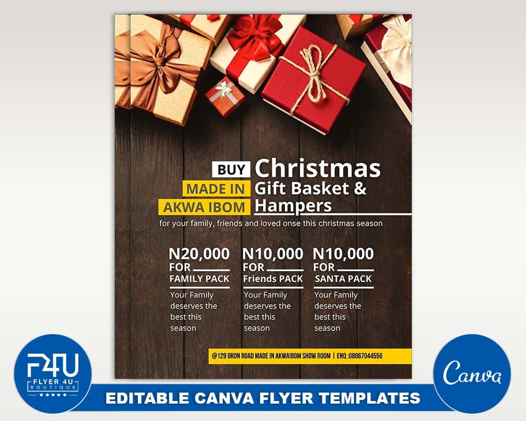 Gift Basket Flyer DIY Canva Gift Basket Flyer Template 2022 Etsy