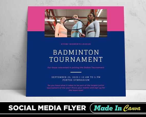 Badminton Tournament Flyer DIY Canva Badminton Tournament 