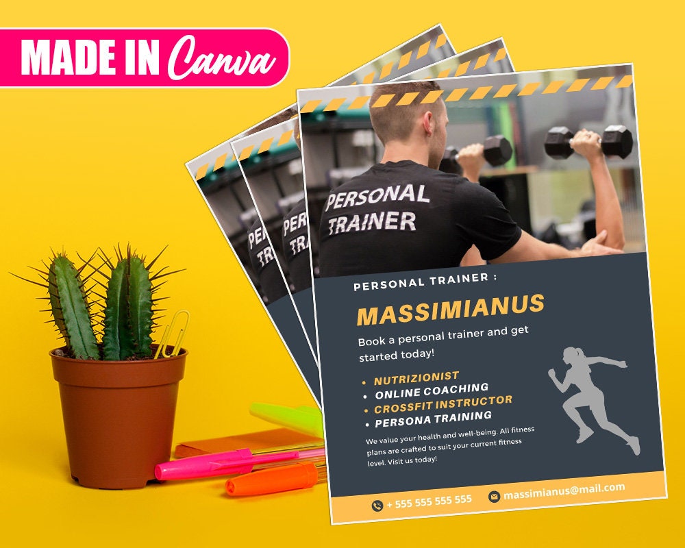 Personal Trainer Flyer, DIY Canva Personal Trainer Flyer Template