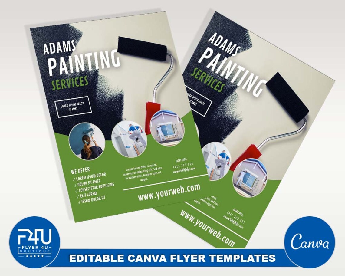 House Painting Flyer DIY Canva House Painting Flyer Template Etsy