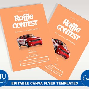 Raffle Flyer, DIY Canva Raffle Flyer Template 2022, Editable Canva US ...