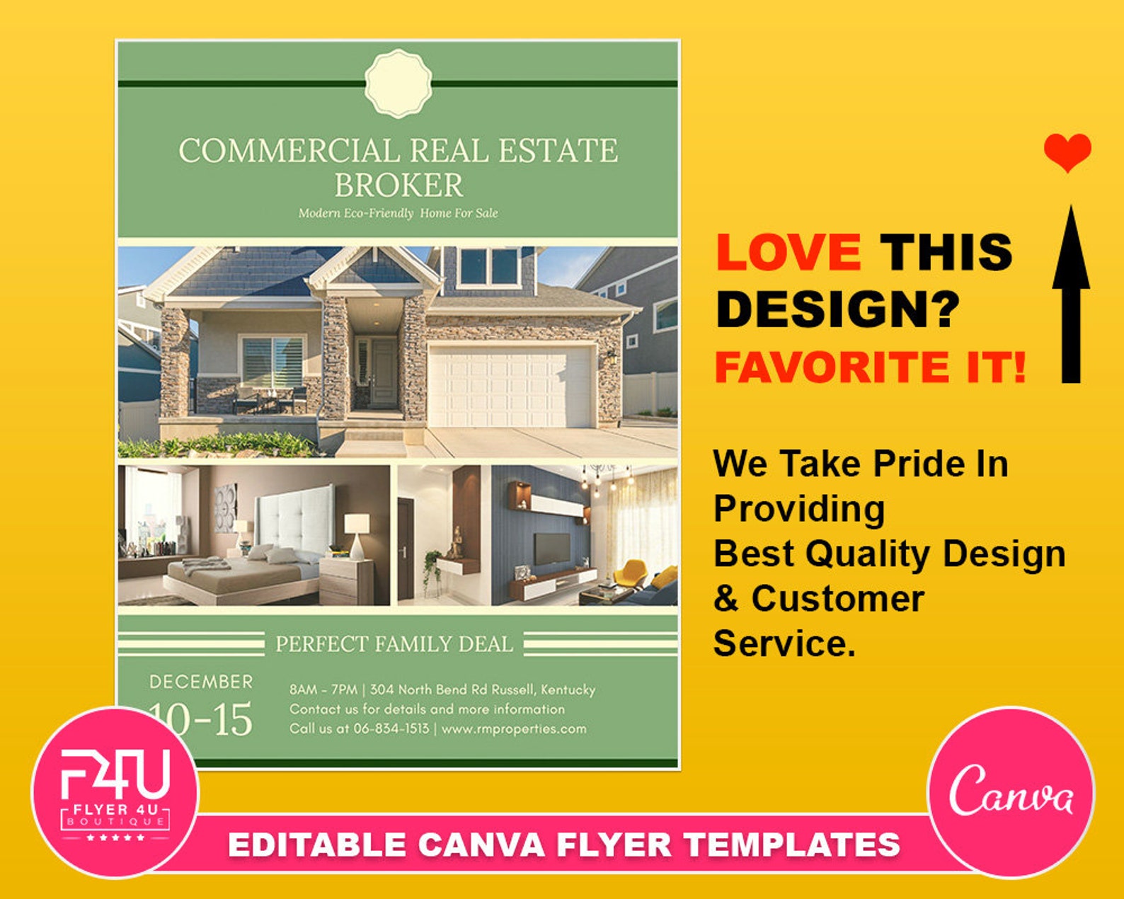 Commercial Real Estate Broker Flyerdiy Canva Commercial Real Etsy