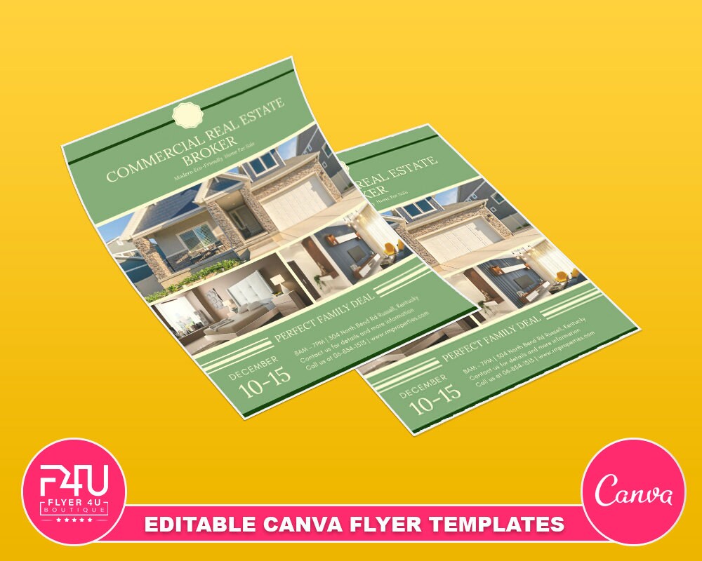 Commercial Real Estate Broker Flyerdiy Canva Commercial Real Etsy