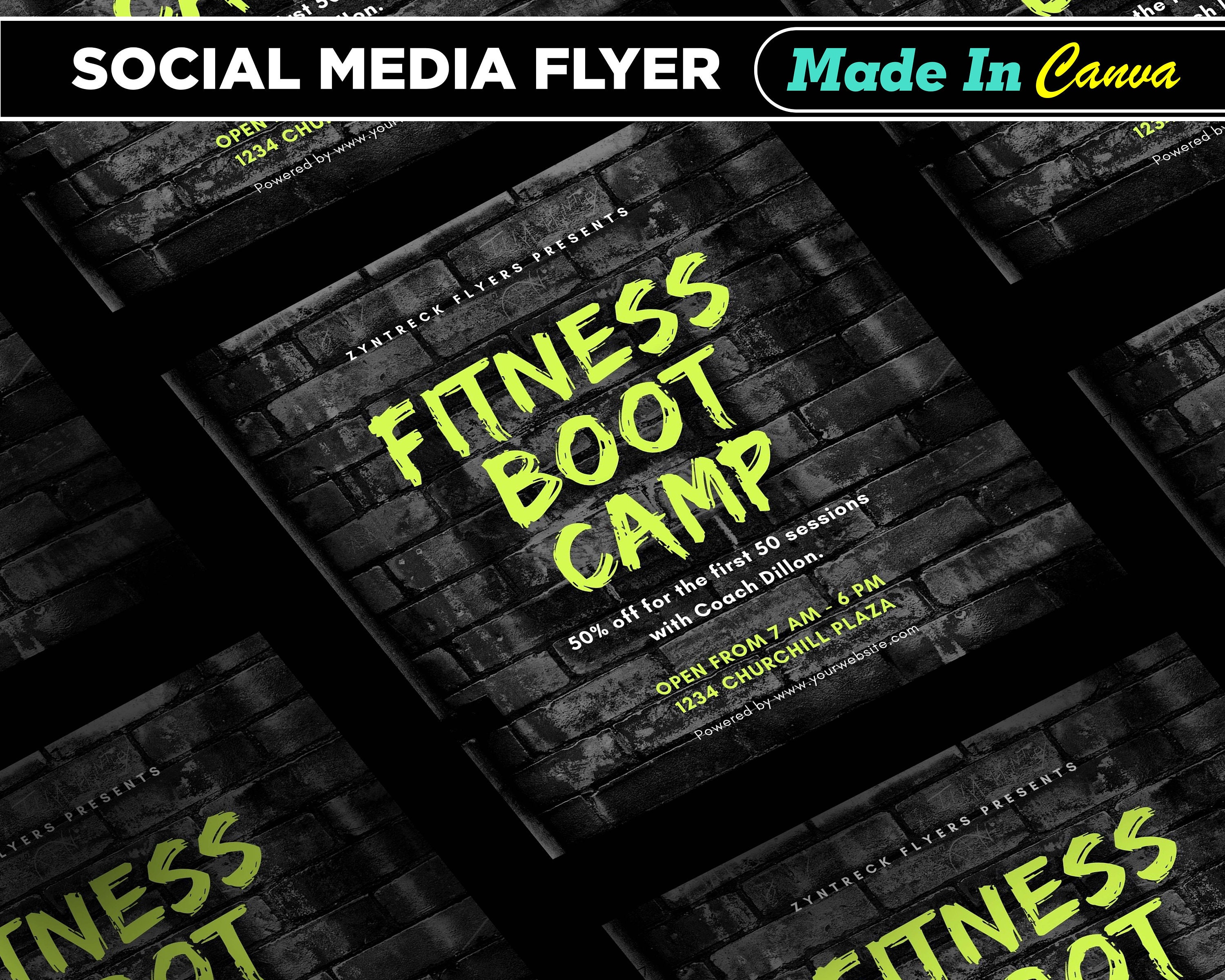 Boot Camp Flyer, DIY Canva Boot Camp Flyer Template 2022, Editable ...