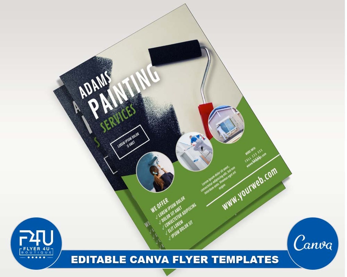 House Painting Flyer DIY Canva House Painting Flyer Template Etsy