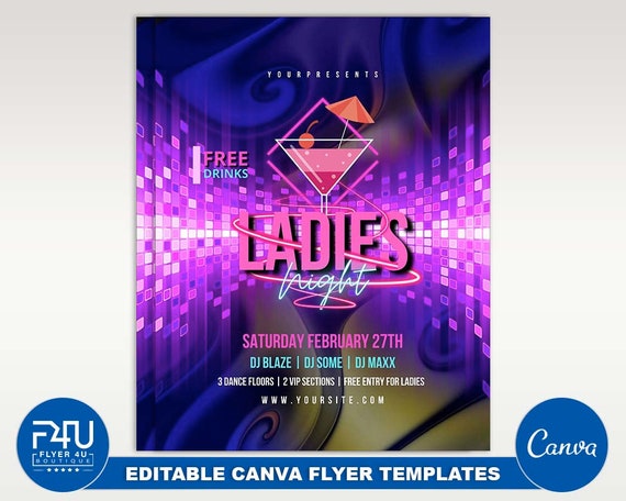 ladies-night-flyer-diy-canva-ladies-night-flyer-template-etsy
