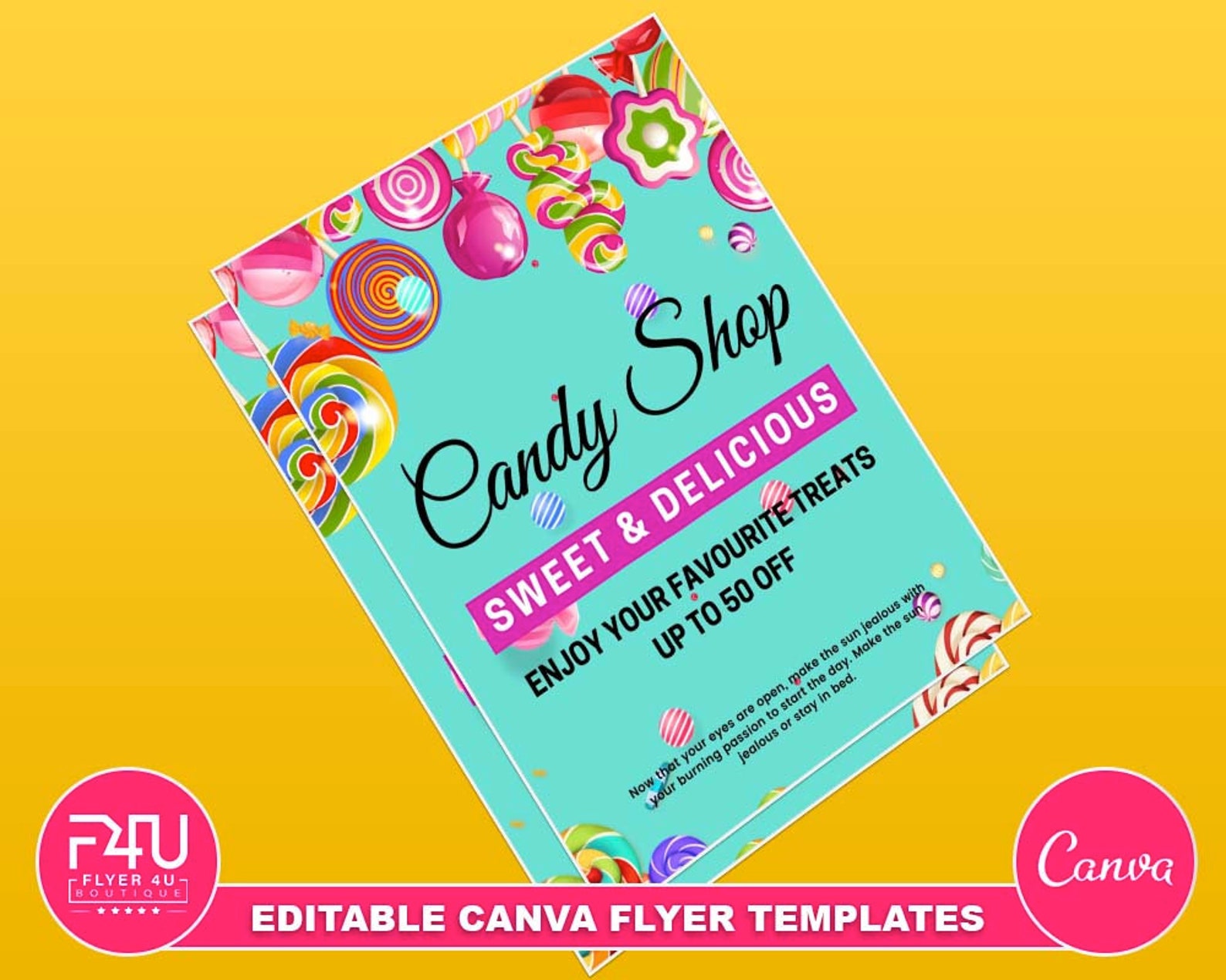 Candy Shop Flyer DIY Canva Candy Shop Flyer Editable Canva - Etsy