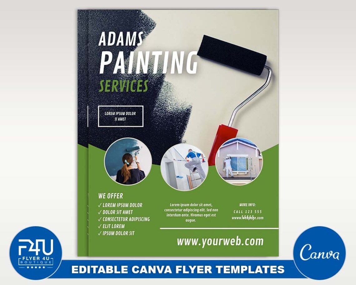 House Painting Flyer DIY Canva House Painting Flyer Template Etsy