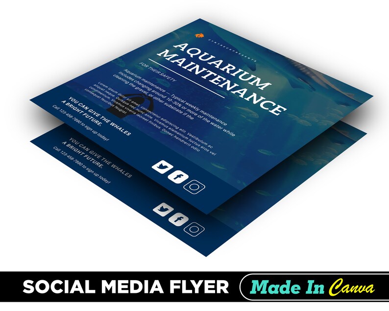 Aquarium Maintenance Flyer, DIY Canva Aquarium Maintenance Flyer