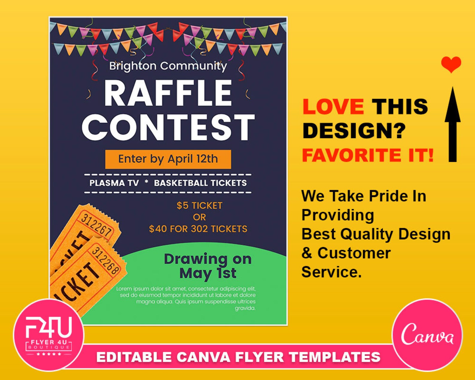 Raffle Flyer DIY Canva Raffle Flyer Template 2022 Editable Canva US 