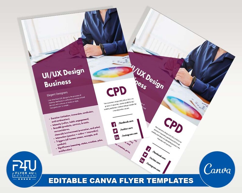 Ui Ux Design Business Flyer DIY Canva Ui Ux Design Business | Etsy