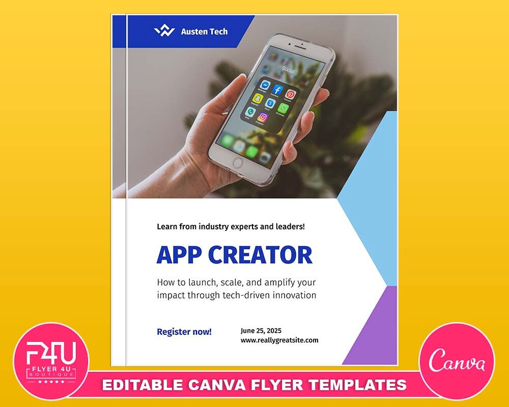 App Creator Flyer DIY Canva App Creator Template 2022 Etsy