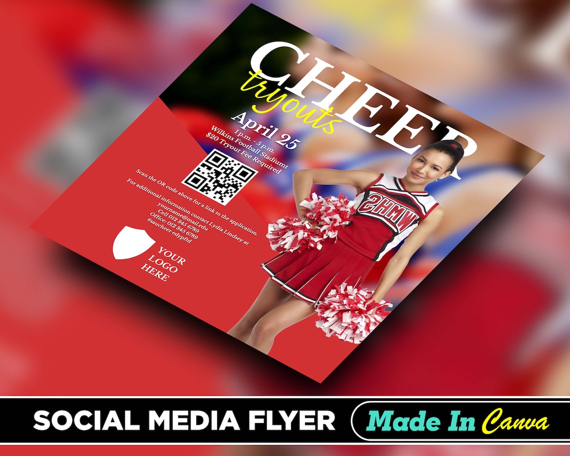 Cheerleading Flyer DIY Canva Cheerleading Flyer Template Etsy