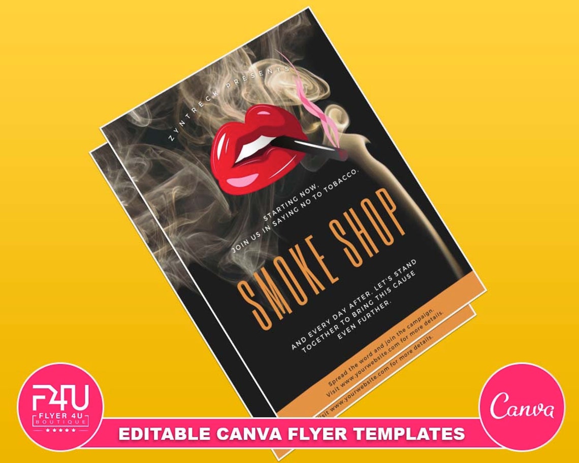 Smoke Shop Flyer DIY Canva Smoke Shop Templates Editable - Etsy