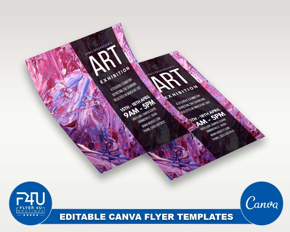 Floating Art Gallery Flyer DIY Canva Floating Art Gallery - Etsy