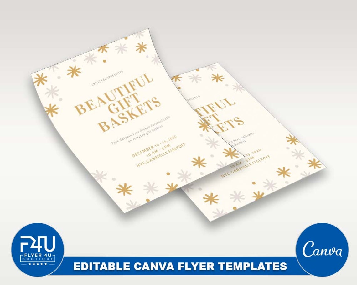 Gift Basket Flyer DIY Canva Gift Basket Flyer Template 2021 Etsy