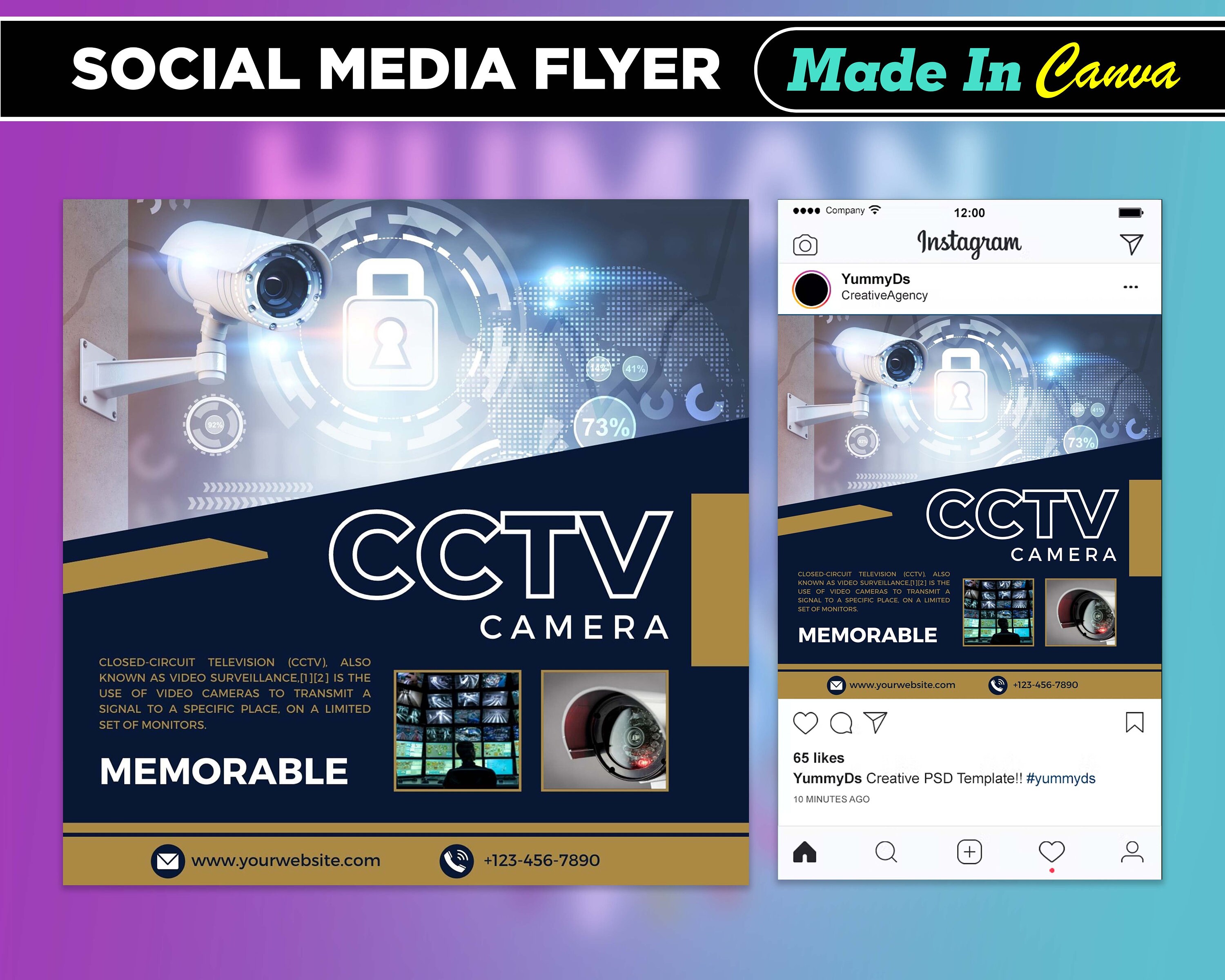 CCTV Camera Flyer DIY Canva Cctv Camera Flyer Template 2022 - Etsy