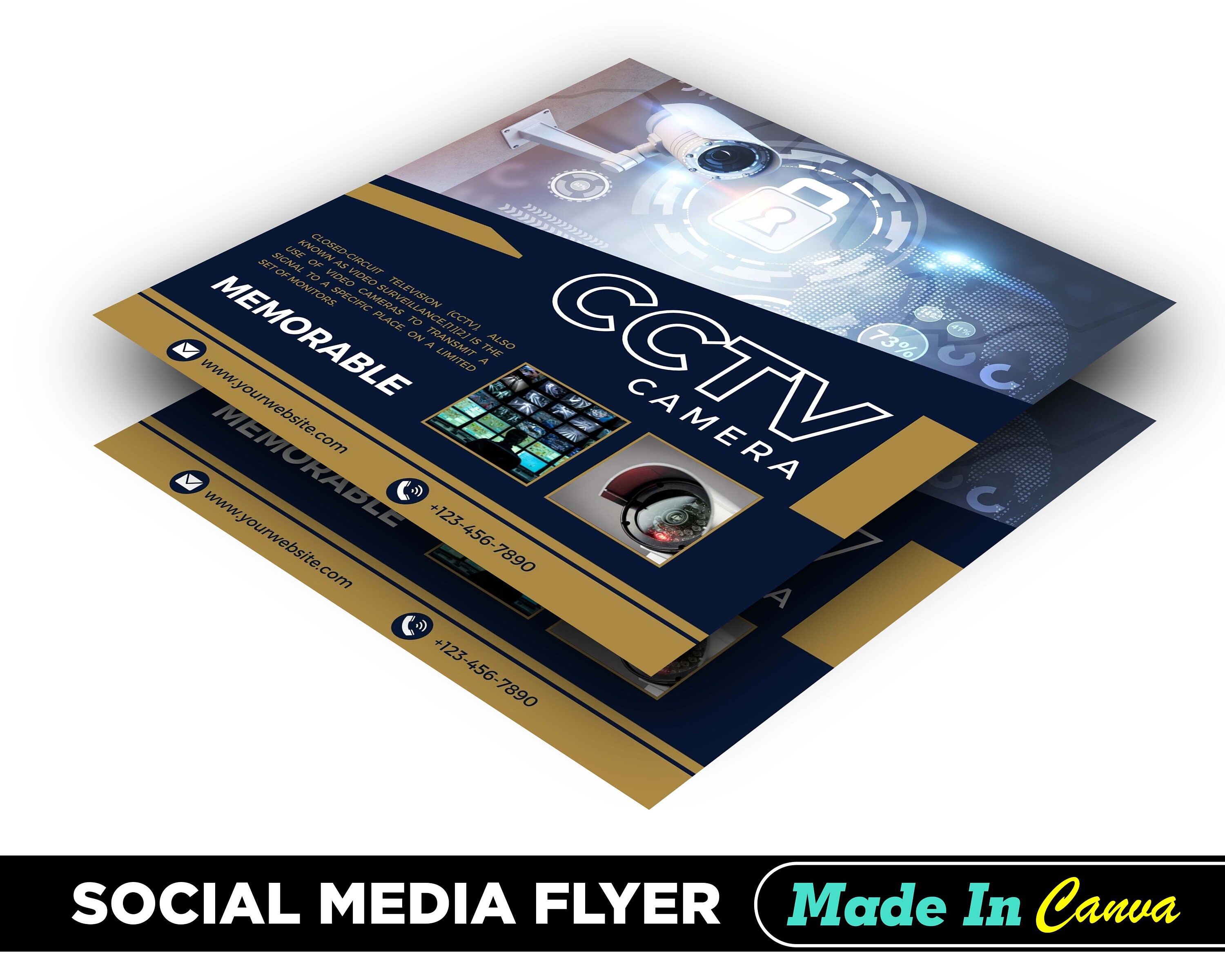 CCTV Camera Flyer DIY Canva Cctv Camera Flyer Template 2022 - Etsy
