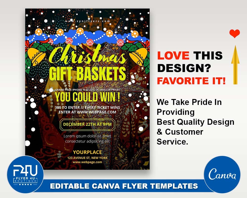 Gift Basket Flyer DIY Canva Gift Basket Flyer Template 2022 Etsy