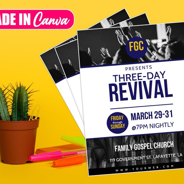 Church Revival Program Template Etsy