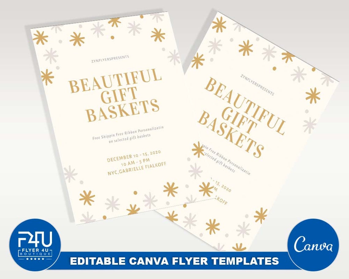 Gift Basket Flyer DIY Canva Gift Basket Flyer Template 2021 Etsy