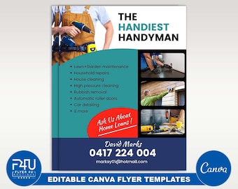 Handyman Service Flyer, DIY Canva Handyman Service Flyer Template 2022, Editable Canva US Letter Size Flyer Template for Handyman Service