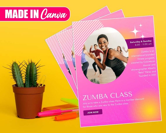 Zumba Dance Training Flyer DIY Canva Zumba Dance Training - Etsy India