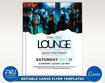 Club Flyer, DIY Canva Club Template 2022, Editable Canva US Letter Size Flyer Template for Club